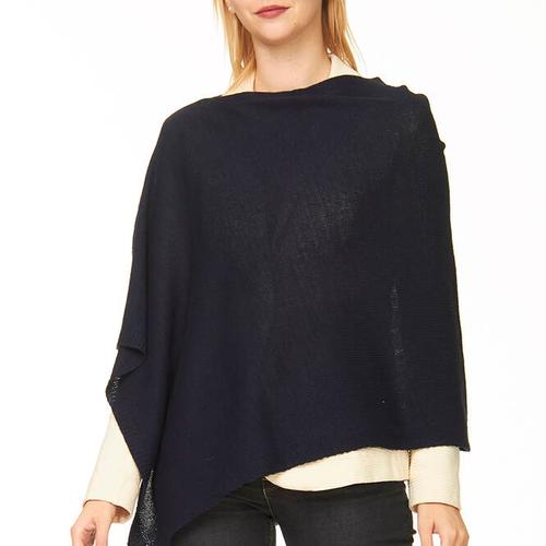 Il ponchetto lana merino e cashmere - blu notte