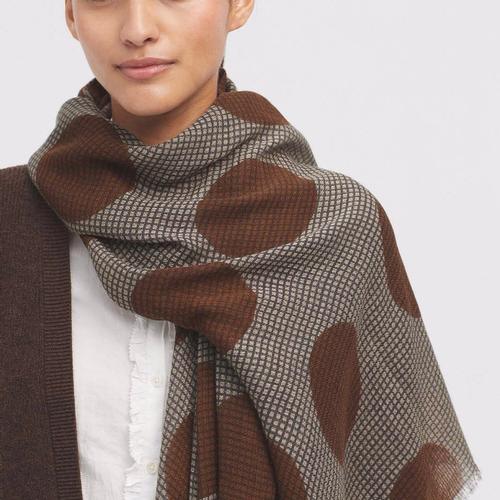 Foulard stampa bolli - grigio medio