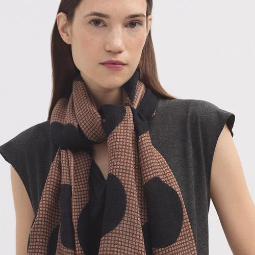 Foulard stampa bolli - marrone